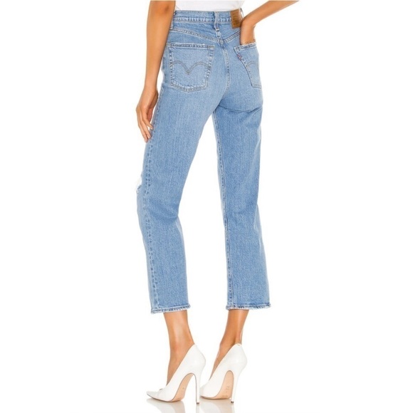 LEVI’S | Ribcage Straight Ankle Jeans Size 25 Light Wash Distressed Tango Fade - Picture 3 of 12